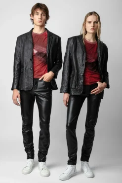 Manteaux Et Vestes^Zadig & Voltaire Blazer En Cuir Froisse Valfried