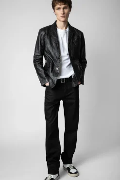 Manteaux Et Vestes^Zadig & Voltaire Blazer En Cuir Froisse Valfried