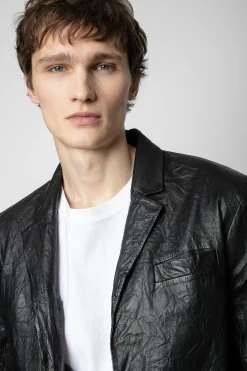 Manteaux Et Vestes^Zadig & Voltaire Blazer En Cuir Froisse Valfried