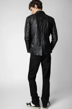 Manteaux Et Vestes^Zadig & Voltaire Blazer En Cuir Froisse Valfried