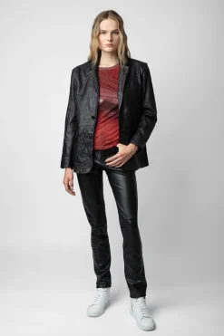 Manteaux Et Vestes^Zadig & Voltaire Blazer En Cuir Froisse Valfried