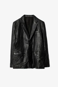 Manteaux Et Vestes^Zadig & Voltaire Blazer En Cuir Froisse Valfried