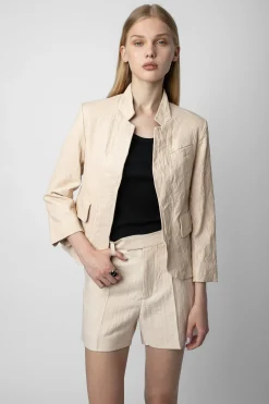 Vestes^Zadig & Voltaire Blazer En Cuir Froisse Verys