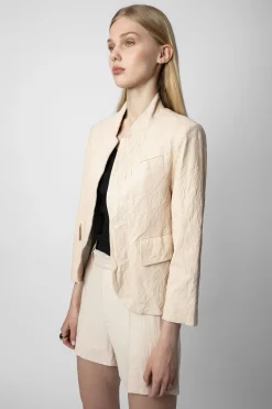 Vestes^Zadig & Voltaire Blazer En Cuir Froisse Verys