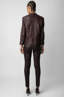 Costumes^Zadig & Voltaire Blazer En Cuir Froisse Verys