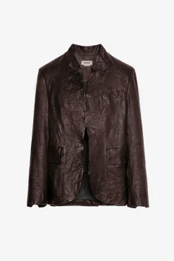 Costumes^Zadig & Voltaire Blazer En Cuir Froisse Verys