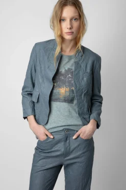Vestes^Zadig & Voltaire Blazer En Cuir Froisse Verys