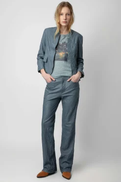 Vestes^Zadig & Voltaire Blazer En Cuir Froisse Verys