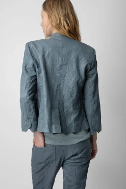 Vestes^Zadig & Voltaire Blazer En Cuir Froisse Verys