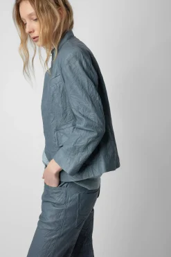 Vestes^Zadig & Voltaire Blazer En Cuir Froisse Verys