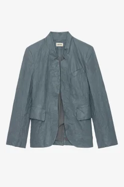 Vestes^Zadig & Voltaire Blazer En Cuir Froisse Verys
