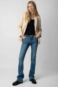 Vestes^Zadig & Voltaire Blazer En Cuir Froisse Visko