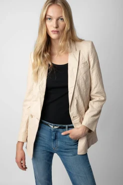 Vestes^Zadig & Voltaire Blazer En Cuir Froisse Visko