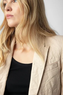 Vestes^Zadig & Voltaire Blazer En Cuir Froisse Visko