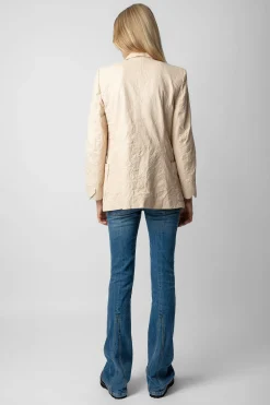 Vestes^Zadig & Voltaire Blazer En Cuir Froisse Visko
