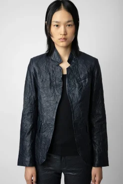 Costumes^Zadig & Voltaire Blazer En Cuir Tres Froisse