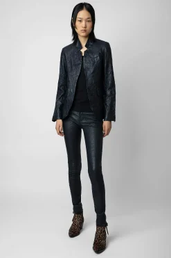 Costumes^Zadig & Voltaire Blazer En Cuir Tres Froisse