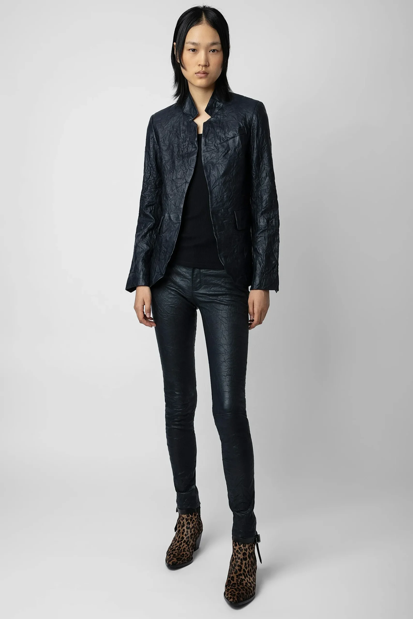 Costumes^Zadig & Voltaire Blazer En Cuir Tres Froisse