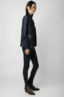 Costumes^Zadig & Voltaire Blazer En Cuir Tres Froisse