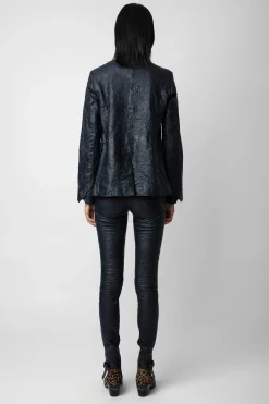 Costumes^Zadig & Voltaire Blazer En Cuir Tres Froisse