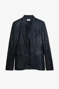 Costumes^Zadig & Voltaire Blazer En Cuir Tres Froisse
