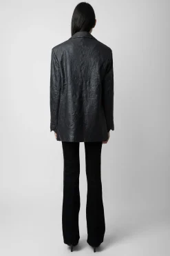 Vestes^Zadig & Voltaire Blazer Venturi En Cuir Froisse