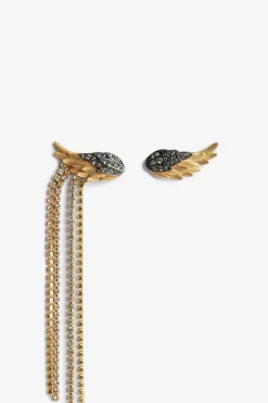 Bijoux^Zadig & Voltaire Boucles D'Oreilles Plumes De Roche
