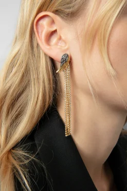 Bijoux^Zadig & Voltaire Boucles D'Oreilles Plumes De Roche