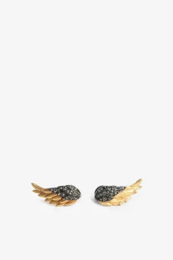 Bijoux^Zadig & Voltaire Boucles D'Oreilles Plumes De Roche
