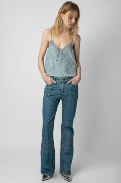 Chemises Et Hauts^Zadig & Voltaire Caraco Capela En Jacquard De Soie A Strass