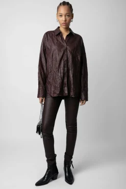 Chemises Et Hauts^Zadig & Voltaire Chemise En Cuir Froisse Tamara