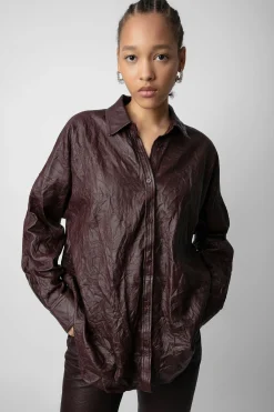 Chemises Et Hauts^Zadig & Voltaire Chemise En Cuir Froisse Tamara