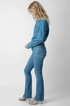 Chemises Et Hauts^Zadig & Voltaire Chemise Thelma En Denim A Strass
