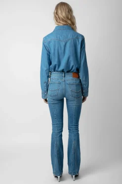Chemises Et Hauts^Zadig & Voltaire Chemise Thelma En Denim A Strass