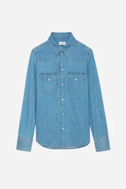 Chemises Et Hauts^Zadig & Voltaire Chemise Thelma En Denim A Strass