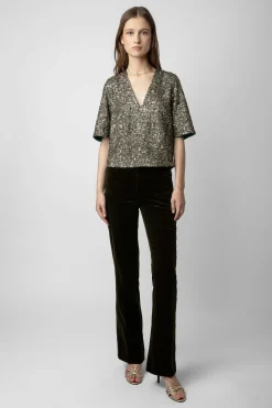Chemises Et Hauts^Zadig & Voltaire Chemisier A Sequins Tytane