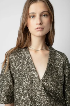Chemises Et Hauts^Zadig & Voltaire Chemisier A Sequins Tytane