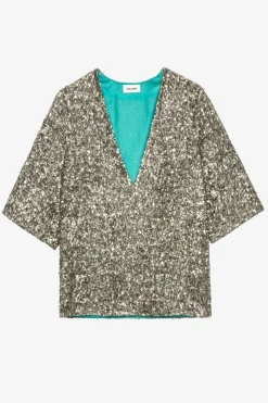 Chemises Et Hauts^Zadig & Voltaire Chemisier A Sequins Tytane