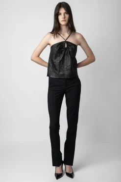 Chemises Et Hauts^Zadig & Voltaire Haut En Cuir Froisse Cidonie