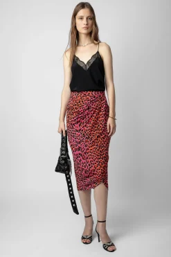Robes Et Jupes^Zadig & Voltaire Jupe En Soie Leopard Jamelia
