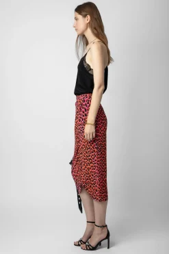 Robes Et Jupes^Zadig & Voltaire Jupe En Soie Leopard Jamelia