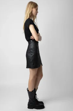 Robes Et Jupes^Zadig & Voltaire Jupe Julipe En Cuir Froisse
