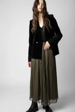 Robes Et Jupes^Zadig & Voltaire Jupe Zv En Mousseline De Soie Jade