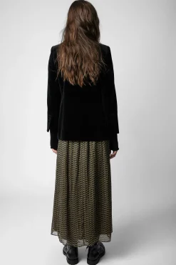 Robes Et Jupes^Zadig & Voltaire Jupe Zv En Mousseline De Soie Jade