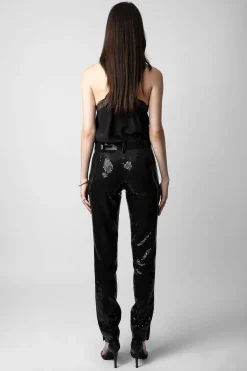 Costumes^Zadig & Voltaire Pantalon A Sequins Prune