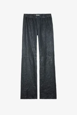 Pantalons Et Shorts^Zadig & Voltaire Pantalon En Cuir Froisse Pauline