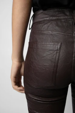 Costumes^Zadig & Voltaire Pantalon En Cuir Froisse Phlame