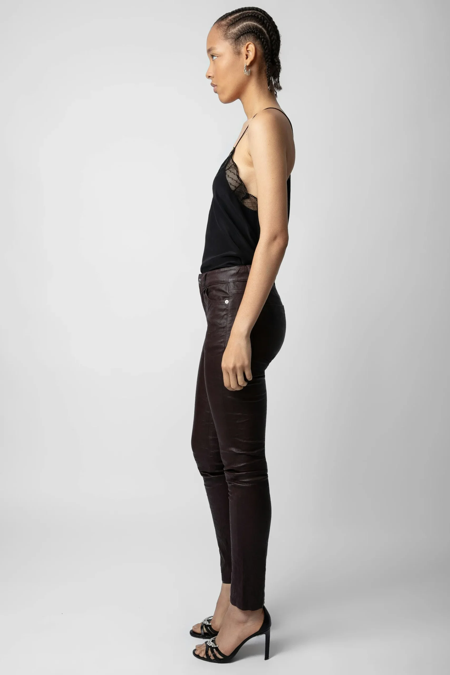 Costumes^Zadig & Voltaire Pantalon En Cuir Froisse Phlame