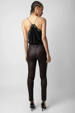 Costumes^Zadig & Voltaire Pantalon En Cuir Froisse Phlame