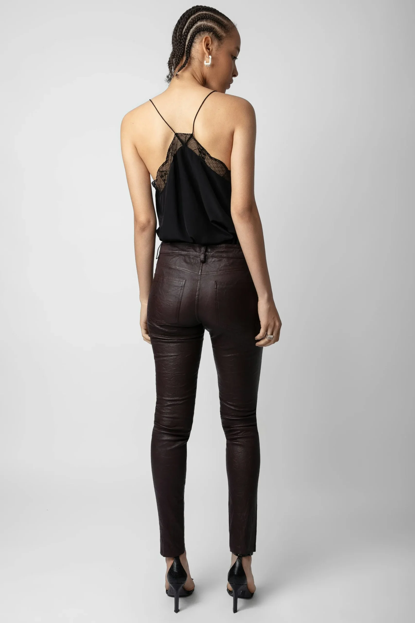 Costumes^Zadig & Voltaire Pantalon En Cuir Froisse Phlame